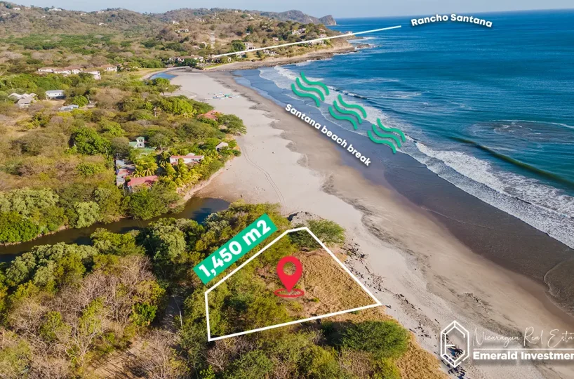 Titled Beachfront Corner Lot Near Santana and Popoyo Surf Breaks